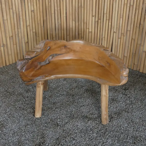 Gartenbank, hergestellt aus einzigartiger Teakholz-Wurzel, ca. 110cm Länge. Die Form kann variieren. 